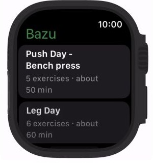 Workout on watch